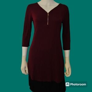3/$30 PINC Purple Zipper Half Sleeve Tunic Micro Dress